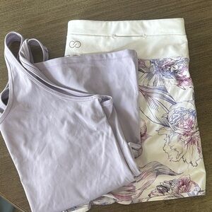 Lavender Tank Top and Floral running short set.